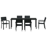 Garden Dining Set 7 pcs Black Powder-Coated Steel 3379147