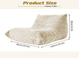 Luxury Silver Thread Chenille Bean Bag Lazy Sofa - Neck Lumbar Hip Support, Stain-Resistant Easy T5592P444929