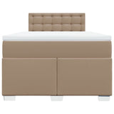 Box Spring Bed with Mattress Cappuccino 120x200 cm Faux Leather 3286119