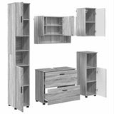 Bathroom Furniture Set with Drawer with Shelf 5 pcs Grey Sonoma 3393069