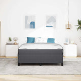 Bed Frame with Mattress Dark Grey 140 x 200 cm Fabric 3399126