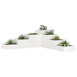 Garden Planter 4-Tier 106x104.5x36 cm White Solid Wood Pine 825325