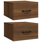 ZNTS Wall-mounted Bedside Cabinets 2 pcs Brown Oak 35x35x20 cm 817584