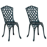 Garden Chair 2 pcs Green 39 x 40 x 87cm Aluminium 42002397