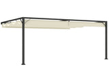 4 x 3 m Pergola, with Sliding Canopy - Cream T3398P318782