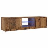 TV Cabinet with LED Lights Old Wood 140x40x36 cm Engineered Wood 856349