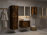Bathroom Cabinet Set 5 pcs Smoked Oak Engineered Wood 3407331