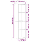 Book Cabinet Old Wood 36x30x143 cm Engineered Wood 855776