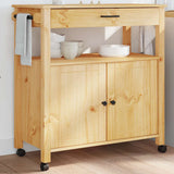 Kitchen Trolley MONZA 84x40x88.5 cm Solid Wood Pine 376106