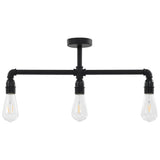 Ceiling Lamp Black 3 x E27 Bulbs 281628