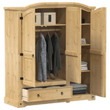 Wardrobe "Corona" 151,5x52x170 cm Solid Wood Pine 4005663