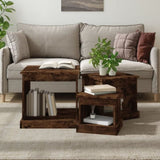 Coffee Tables 3 pcs Smoked Oak Engineered Wood 816493