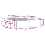 Bed Frame with Drawers without Mattress Black 140x200 cm 3207274
