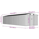 47032 Garden Shed Green 257x779x181 cm Galvanised steel