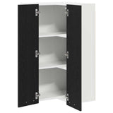 Hanging Cabinet with Door Black Oak and White 57 x 57 x 100 cm 884371