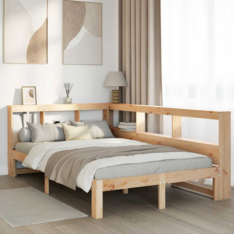 Bookcase Bed without Mattress 120x190 cm Small Double Solid Wood Pine 3324400