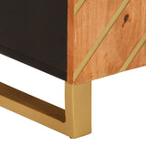 Side Cabinet Brown and Black 60x33.5x75 cm Solid Wood Mango 356785