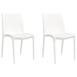 Garden Chair Set of 2 White Polypropylene Medium Stackable 364734