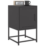 ZNTS Bedside Cabinet Black 36x39x60.5 cm Steel 846446