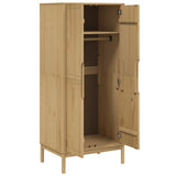 Wardrobe FLORO Wax Brown 77x53x171 cm Solid Wood Pine 374005