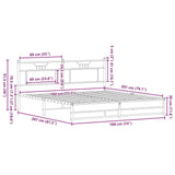 Metal Bed Frame without Mattress Smoked Oak 180x200 cm Super King 3325109