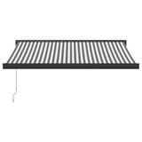 Retractable Awning Anthracite and White 3.5x2.5 m Fabric&Aluminium 3216129