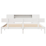 Bookcase Bed without Mattress White 180x200 cm Super King Solid Wood Pine 3321781