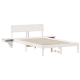 Bed Frame with Headboard White 140 x 190 cm Solid Pine Wood 873452