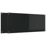 Kitchen Backsplash 2 pcs Black 120 x 50 cm Tempered Glass 3415498