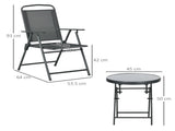 Three-Piece Garden Seat Set, with Glass-Top Table - Dark Grey T3398P328403
