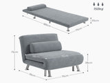 Single Velvet-Feel Sleeper Chair - Grey T3398P342408