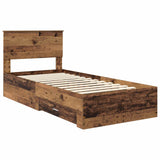 Bed Frame with Headboard Old Wood 90 x 190 cm Engineered Wood 3410956
