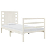 Bed Frame without Mattress White 75x190 cm Small Single Solid Wood Pine 3104244