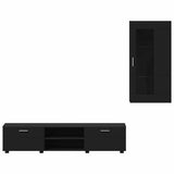 TV Cabinet Set with Drawer FLORIN 3 pcs Black Engineered Wood 3397925