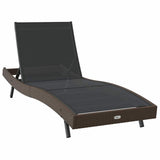 Sun Lounger Reclining 197 x 70 x 82 cm Poly Rattan 42009976