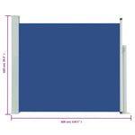 Patio Retractable Side Awning 100x300 cm Blue 48372