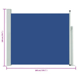 Patio Retractable Side Awning 100x300 cm Blue 48372