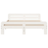 Bed Frame without Mattress White 150x200 cm King Size Solid Wood Pine 855470