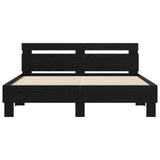 Bed Frame Black Oak 140 x 200 cm Engineered Wood 3417312