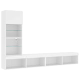 4 Piece TV Wall Units with LED White Engineered Wood 3216640