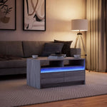 ZNTS Coffee Table with LED Lights Grey Sonoma Engineered Wood 851996