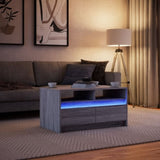 ZNTS Coffee Table with LED Lights Grey Sonoma Engineered Wood 851996