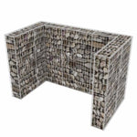 ZNTS Gabion Double Wheelie Bin Surround Steel 180x100x120 cm 142559