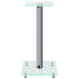 Speaker Stands 2 pcs Silver Tempered Glass 1 Pillar Design 51809