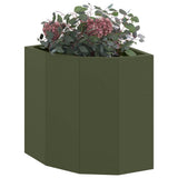 Corner Planter Olive green 30 x 30 x 35 cm Steel 883657