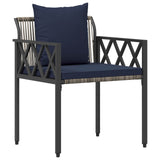 Outdoor Furniture Set 4 pcs Grey and Navy Blue Poly Rattan 42025345