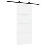 Sliding Door White and Black 86 x 198.5 cm Solid Pine Wood 3333343