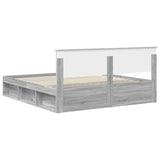 Bed Frame Grey Sonoma 180 x 200 cm Solid Pine Wood 3410569