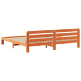 Bed Frame without Mattress Wax Brown 180x200 cm Super King Solid Wood Pine 855560