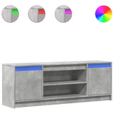 TV Cabinet with LED Concrete Grey 139.5x34x50 cm Engineered Wood 852197